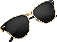 black sunglasses with transparent background