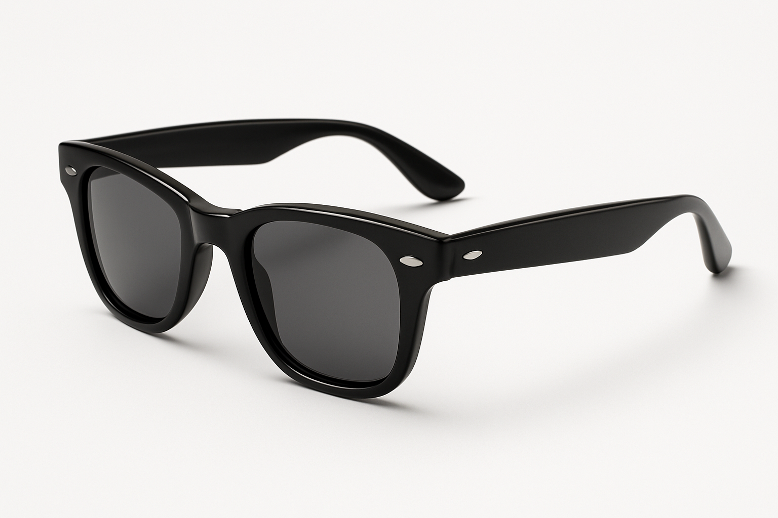 Classic men's wayfarer sunglasses - side angle view