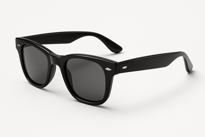 Classic men's wayfarer sunglasses - side angle view