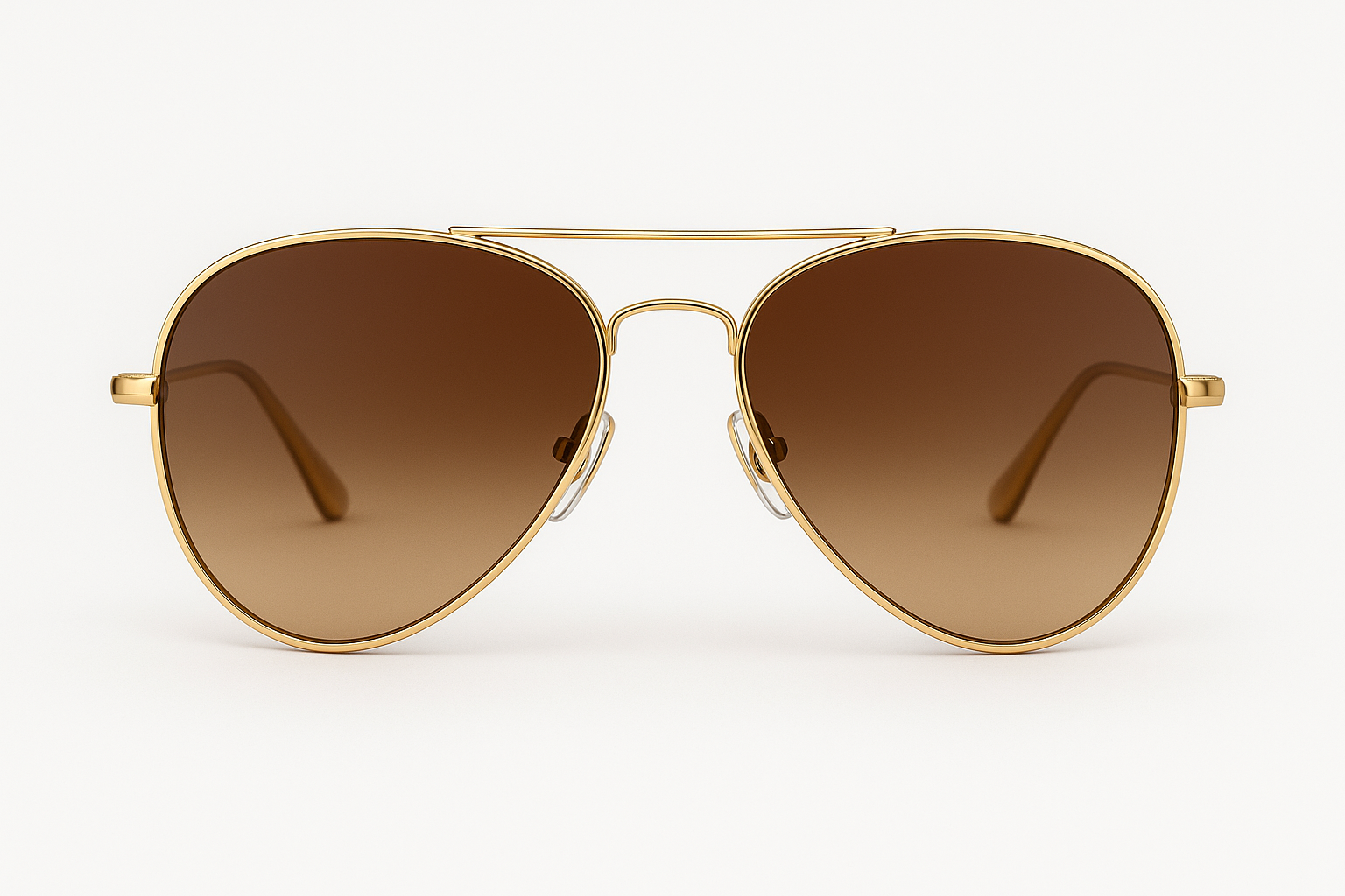 Gold aviator sunglasses front view