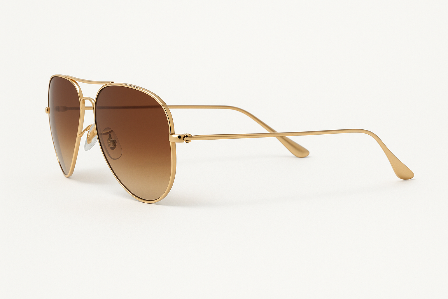 Gold aviator sunglasses side view