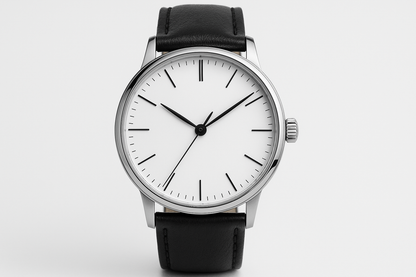 Men's Analog Watch - Black Leather Front