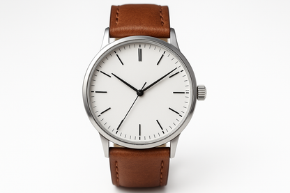Men's Analog Watch - Brown Leather Front