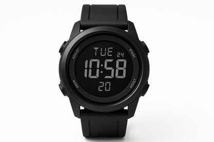 Men's Digital Watch - Black Strap Front