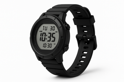 Men's Digital Watch - Black Strap Side