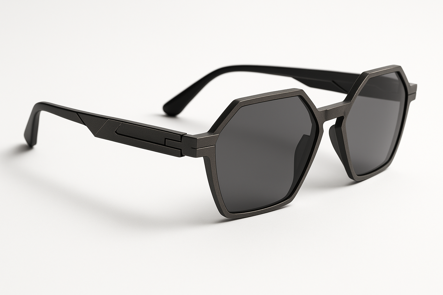 Men's geometric sunglasses - side angle view