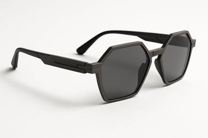 Men's geometric sunglasses - side angle view