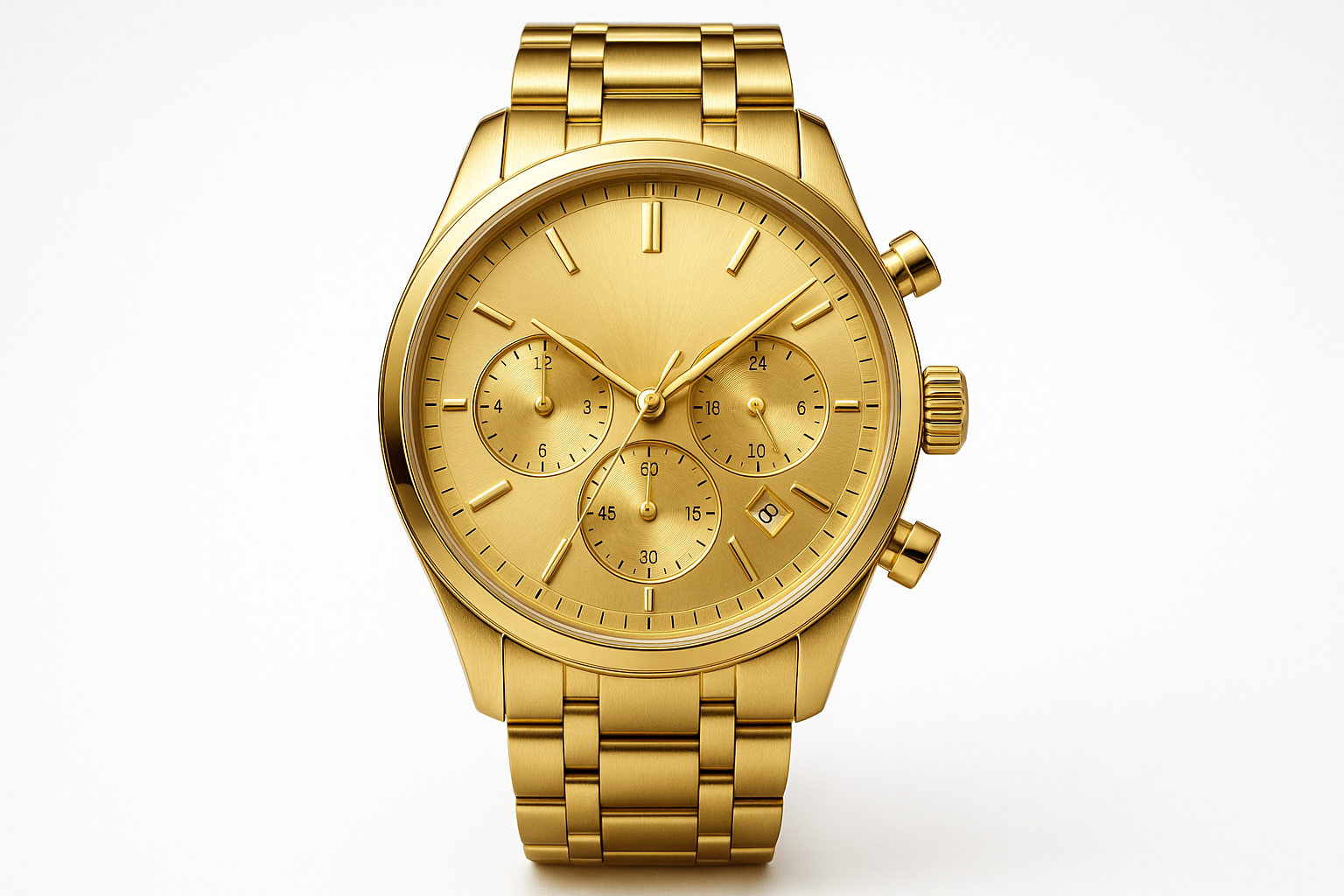 Men's Multifunction Steel Elegance Watch in Golden