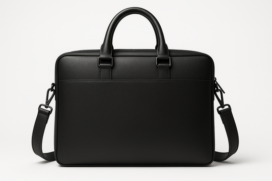 Men's Premium Leather Bag - Black Front