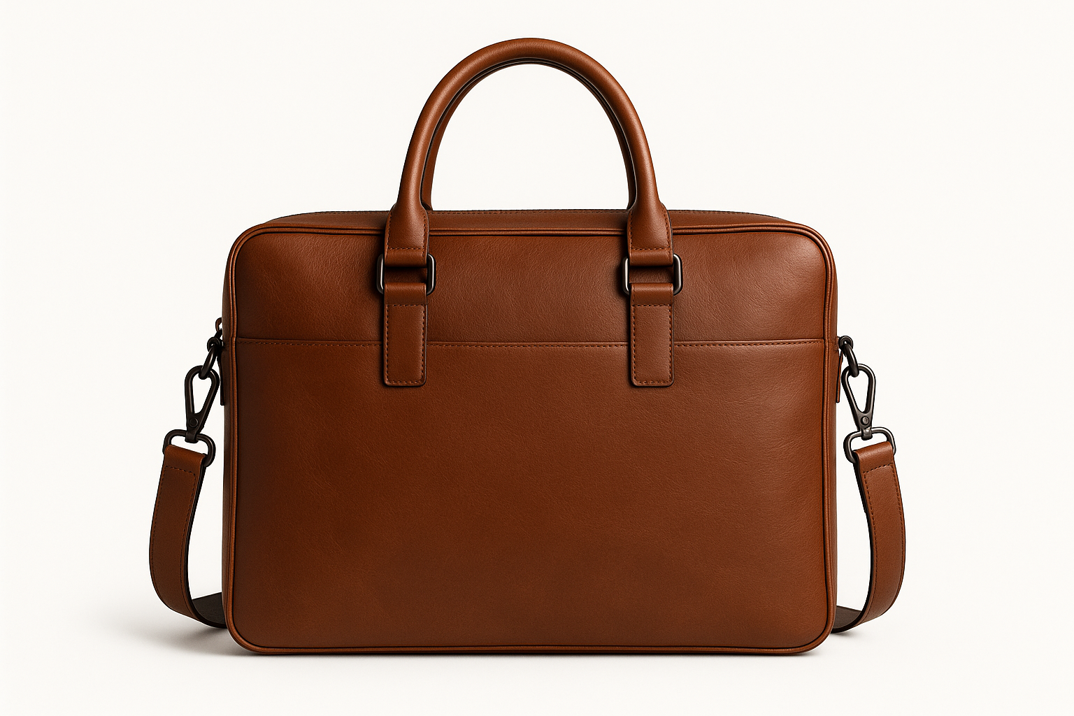 Men's Premium Leather Bag - Brown Front