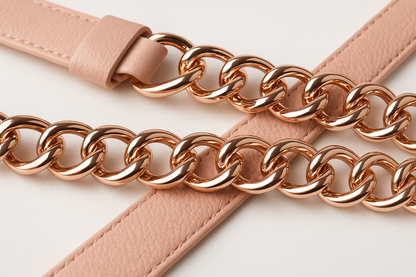 Pink belt chain detail