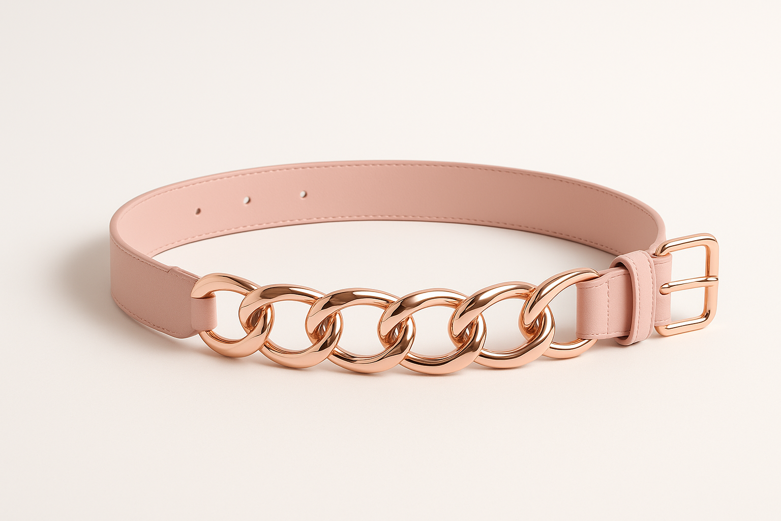 Pink chain belt full view