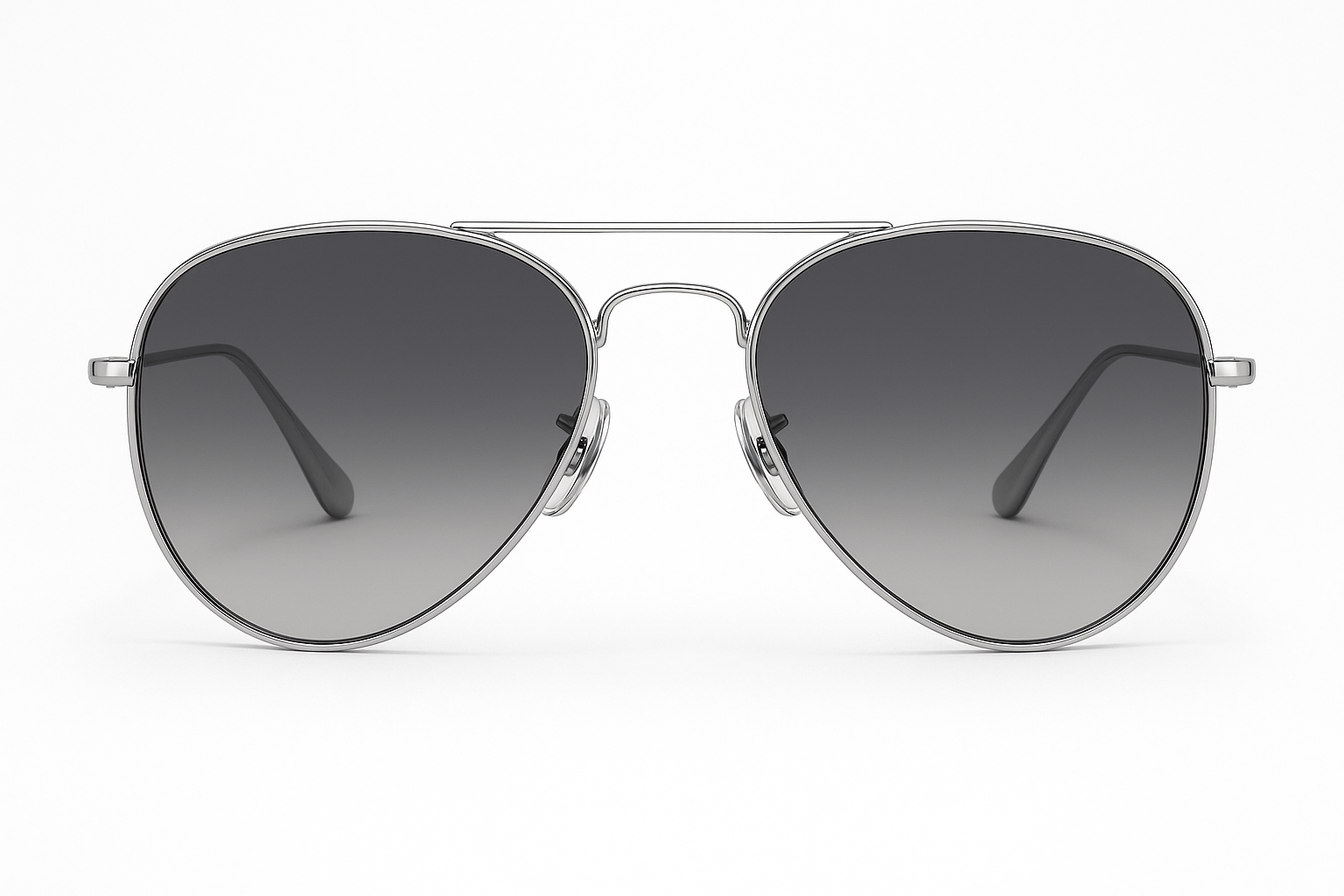 Silver aviator sunglasses front view