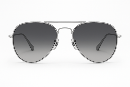 Silver aviator sunglasses front view