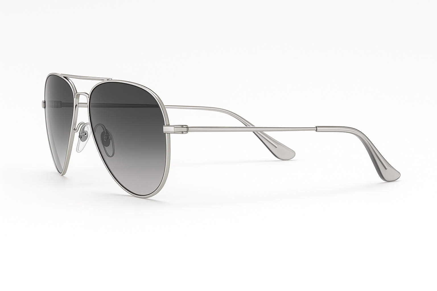 Silver aviator sunglasses side view