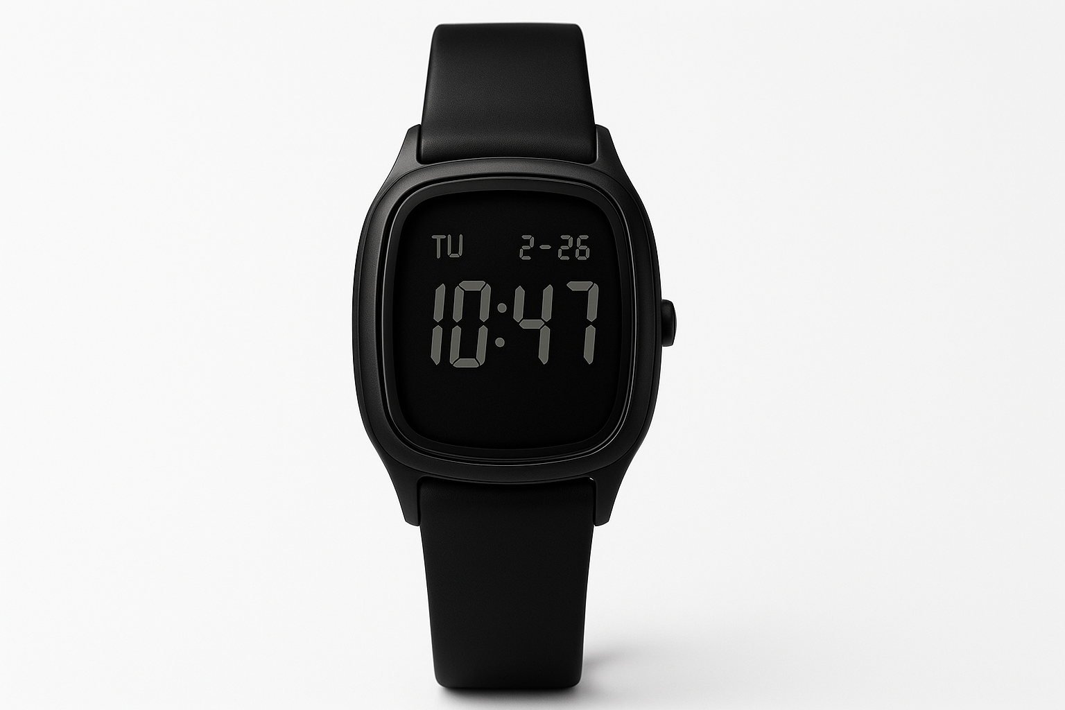 Women's Digital Watch - Black Strap Front