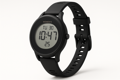 Women's Digital Watch - Black Strap Side
