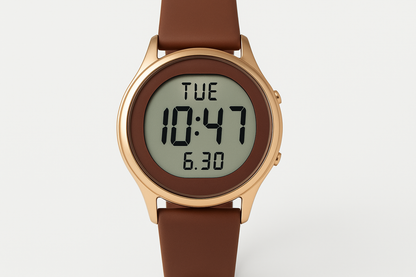 Women's Digital Watch - Brown Strap Front