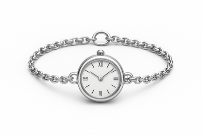 Women's Elegant Chain Watch - Silver Front