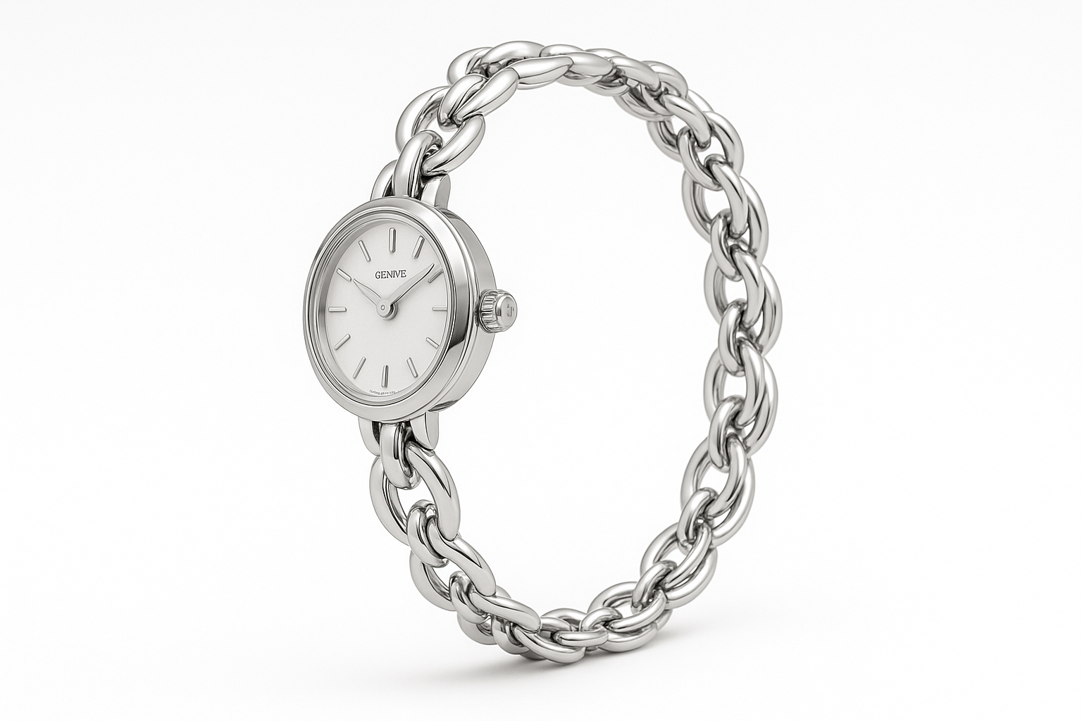 Women's Elegant Chain Watch - Silver Side