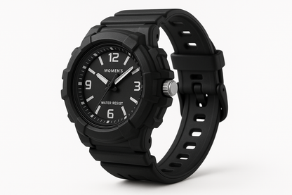 Women's Rugged Sports Watch - Black Strap Side