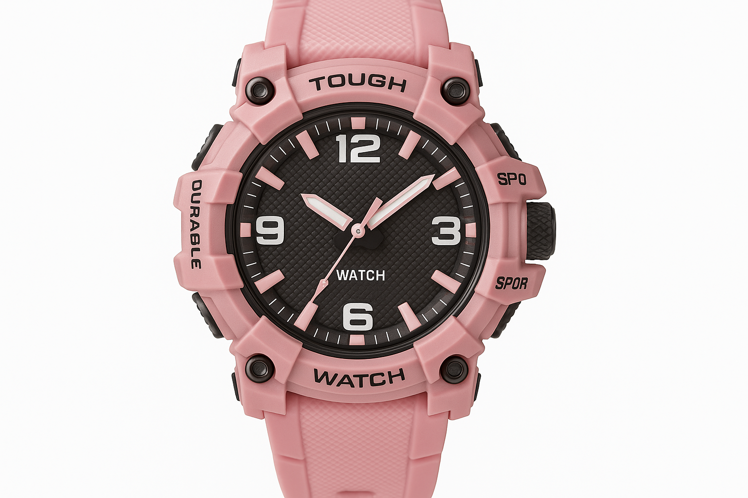 Women's Rugged Sports Watch - Pink Strap Front