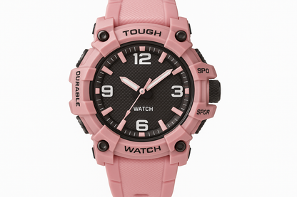 Women's Rugged Sports Watch - Pink Strap Front