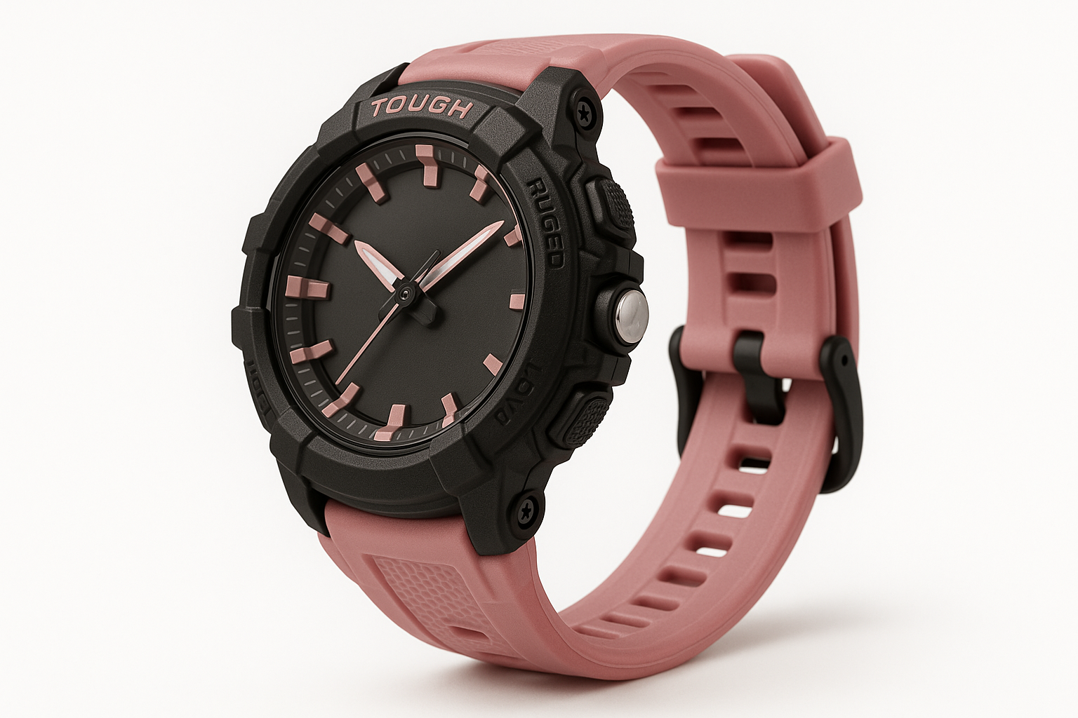 Women's Rugged Sports Watch - Pink Strap Side